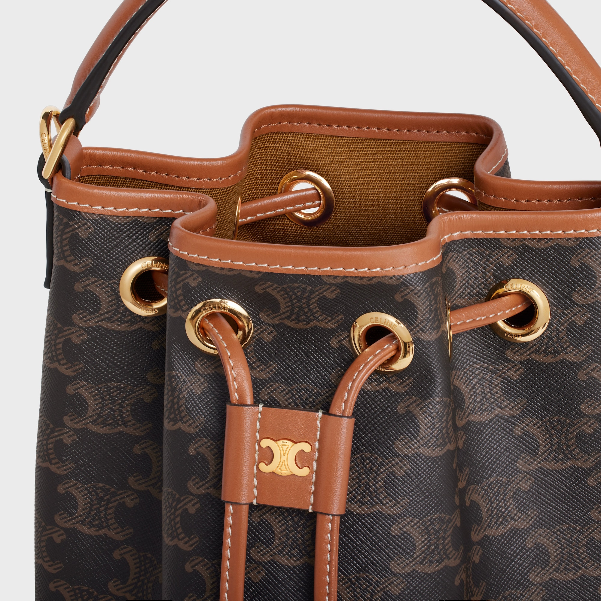 TEEN CLARA BAG IN TRIOMPHE CANVAS AND CALFSKIN TAN - Image 4